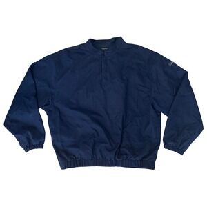 Walter Hagen Mens Large Pullover Windbreaker Golf Jacket Navy Blue Long Sleeve